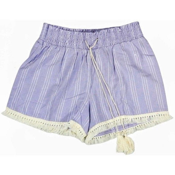 Derek Heart Striped Tasseled Drawstring Shorts Small NWT - Picture 1 of 3